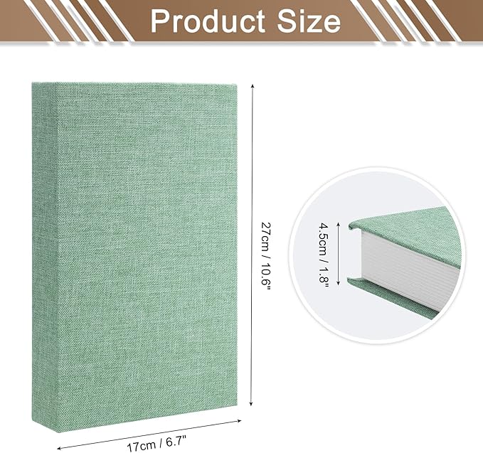 uxcell Decorative Books, 10.6 x 6.7 Linen Fake Books for Decoration Faux Decor Book for Modern Aesthetic Home Office Coffee Table Shelf Desktop Display, Green