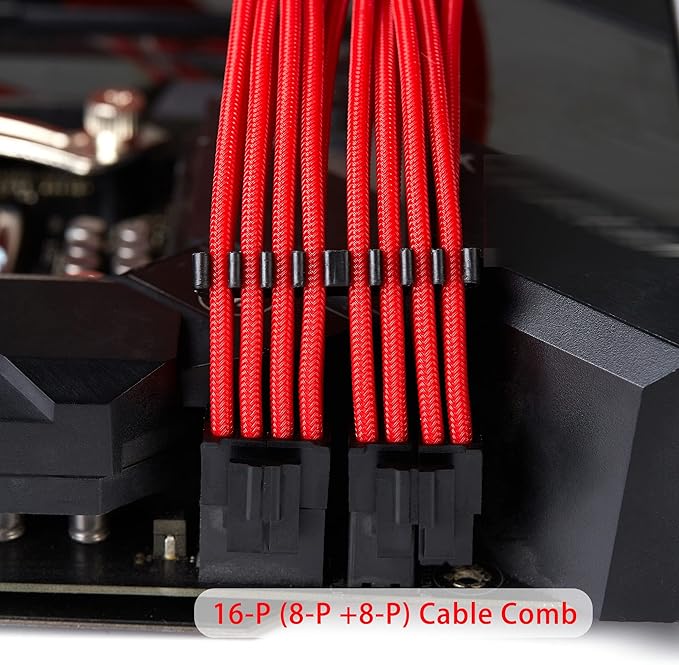 Formulamod Cable Comb Kit Includes for PSU Extension Cable, SATA and Molex Sleeve Management Tools Wire Organizer Comb Computer Case Water Cooling (Black)