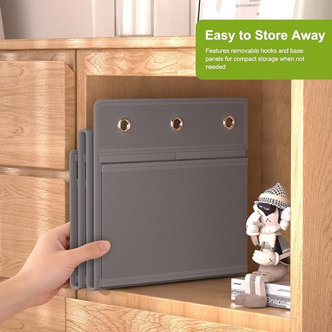 Door Shoe Organizer, Over The Door Hanging Shoe Rack with Large Pockets, Space Saving Shoe Storage for Closet, Entryway, Bedroom, Shoe Holder for Men Women Kids (Grey)