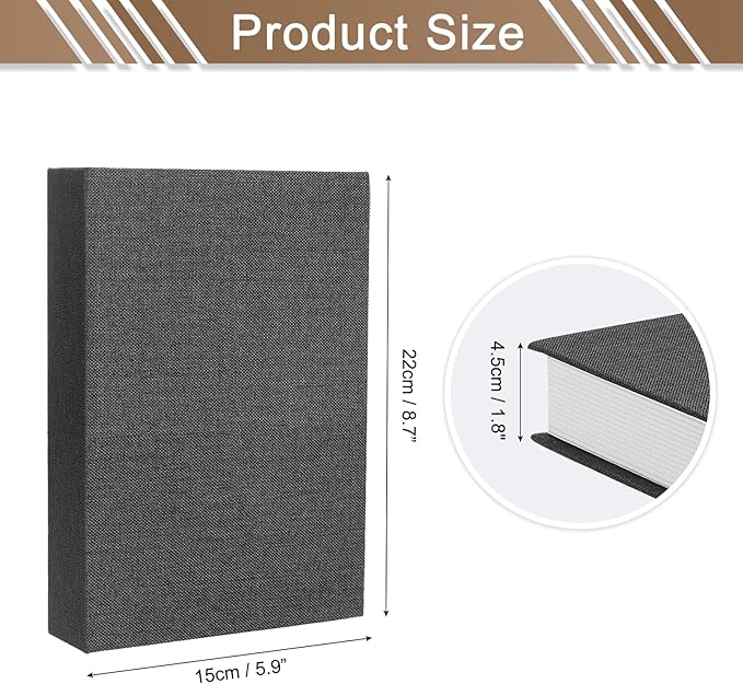 uxcell Decorative Books, 8.7 x 5.9 Linen Fake Books for Decoration Faux Decor Book for Modern Aesthetic Home Office Coffee Table Shelf Desktop Display, Black