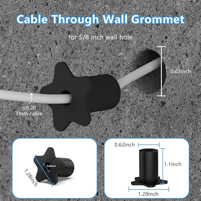 Starlink Cable Routing kit for 5/8 inch Wall Hole,starlink min Cable Installation kit Wall Cable Pass Through Routing Tool Wall Grommets Accessories Special Design for Concrete and Brick Wall (Black)