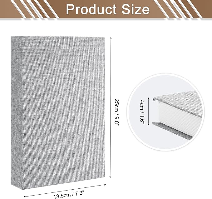 uxcell Decorative Books, 9.8 x 7.3 Linen Fake Books for Decoration Faux Decor Book for Modern Aesthetic Home Office Coffee Table Shelf Desktop Display, Light Grey