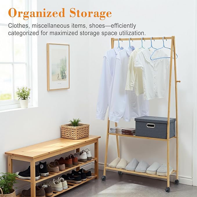 VECELO Coat Rack Freestanding, Entryway Hanger Stand, Umbrella Holder, Hall Tree With Hooks, Floor Standing Metal Tree Stand,Oak