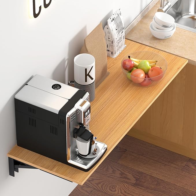 Need Wall Mounted Table - Heavy Duty Small Fold Down Desk Length 36" Width 20" Perfect Addition to Garage & Shed/Home Office/Laundry/Home Bar/Kitchen & Dining Room AC15BB(9050)