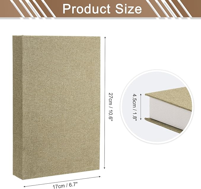 uxcell Decorative Books, 10.6 x 6.7 Linen Fake Books for Decoration Faux Decor Book for Modern Aesthetic Home Office Coffee Table Shelf Desktop Display, Light Brown