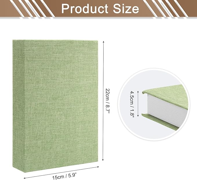 uxcell Decorative Books, 8.7 x 5.9 Linen Fake Books for Decoration Faux Decor Book for Modern Aesthetic Home Office Coffee Table Shelf Desktop Display, Grass Green