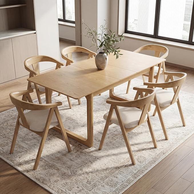 HNY Wooden Folding Chair with Cushion Set of 4, Linen Foldable Dining Chairs Folding Event Chair, Portable Space-Saving Accent Chair with Armrests for Kitchen Dining Living Room Small Spaces, Beige