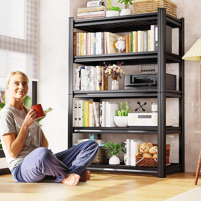 Storage Shelves,Adjustable Shelving Unit,5T Metal Garage Shelving,Heavy Duty Garage Storage Shelves, Quick-Install Wire Shelving Unit Utility Rack Shelf for Warehouse, Pantry72’H*59''W*19.7’D