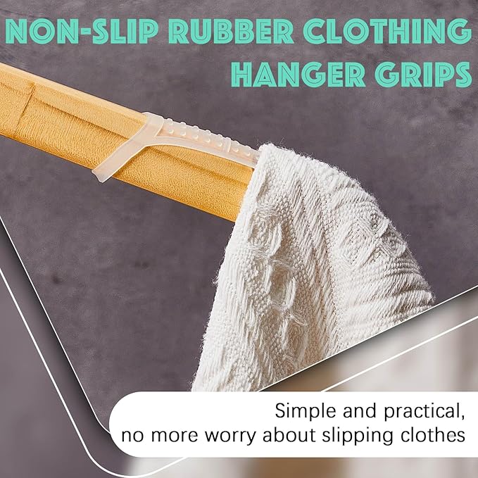 Taiyin 350 Pcs Non Slip Rubber Clothes Hanger Grips Clear Silicone Clothing Hanger Strips Clothes Hanging Accessories for Wood Plastic Home Stores Use