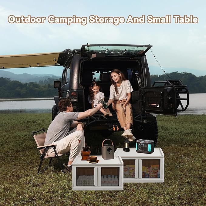 Storage Box, Cabinet with Lids, Extra Large Useful Box, 19 Gallons (72L) Capacity (Each One), 2 Packs, Collapsible, Installation Free, Nice For Kid
