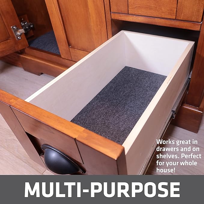 Drymate Premium Under Sink Mat, Waterproof Cabinet Protection Mats for Kitchen & Bathroom, Absorbent Shelf Liners, Slip-Resistant, Non-Adhesive, Machine Washable (USA Made)(24”x29”)(Charcoal)
