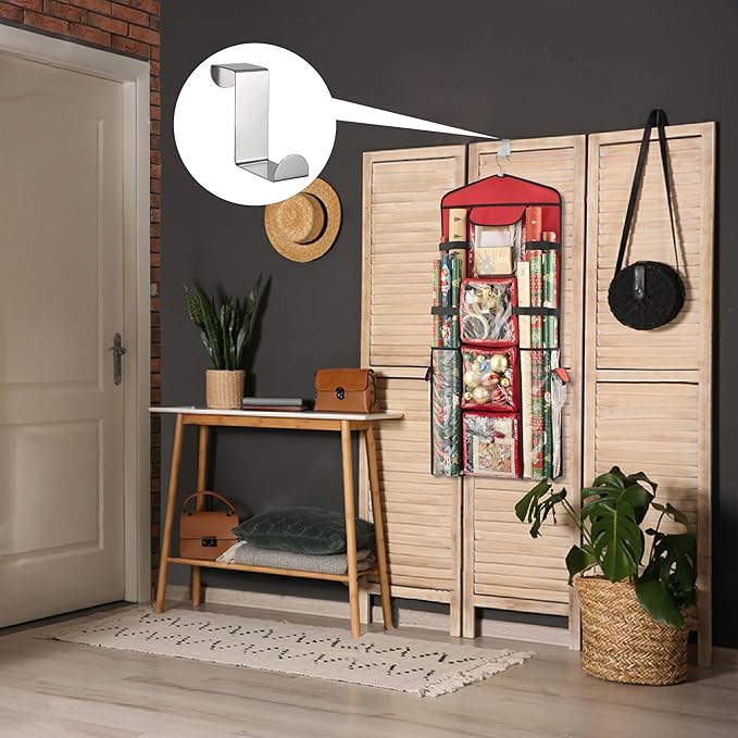 EXLIFBAG Wrapping Paper Storage, Gift Wrap Organizer Holder Double-Sided Hanging Gift Bag Storage Organizer