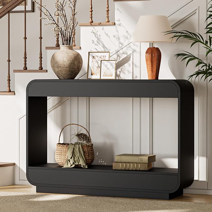 Lulive 43" Waterfall Console Table for Entryway, Wooden Entryway Table, Farmhouse Behind Sofa Table for Living Room, Hallway, Entrance, Couch, Entry, Home Decor