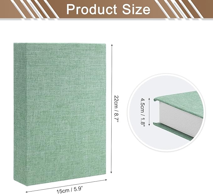 uxcell Decorative Books, 8.7 x 5.9 Linen Fake Books for Decoration Faux Decor Book for Modern Aesthetic Home Office Coffee Table Shelf Desktop Display, Green