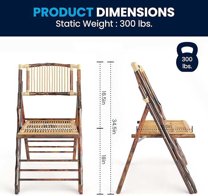 Flash Furniture American Champion Bamboo Folding Chair