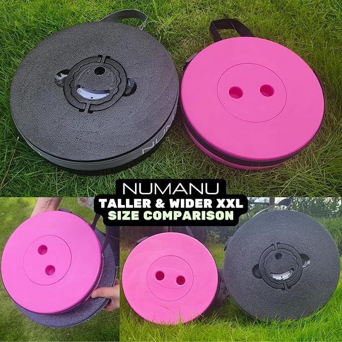 NUMANU 2PACK 2026 Upgraded XXL Collapsible Stool 19.7", 1000lbs Max Weight, Wider & Taller Pop Up Seat, Heavy Duty Portable Retractable Folding Chair or Travel Foot Rest, Gift for Camping & Outdoors
