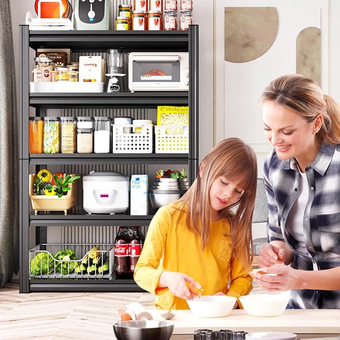 46''W Storage Shelves,Adjustable Shelving Unit,5T Metal Garage Shelving ,Heavy Duty Garage Storage Shelves, Quick-Install Metal Shelving Unit Utility Rack Shelf for Warehouse, Kitchen72H*46W*20''D