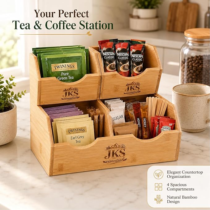 Bamboo Pantry Storage Bins|Stackable Potato and Onion Storage Bin|3Tier Bamboo Pantry Organizer with Slide Out Access|Fruit & Vegetable Storage Basket for Kitchen Countertop|Pantry & Cabinet Organizer