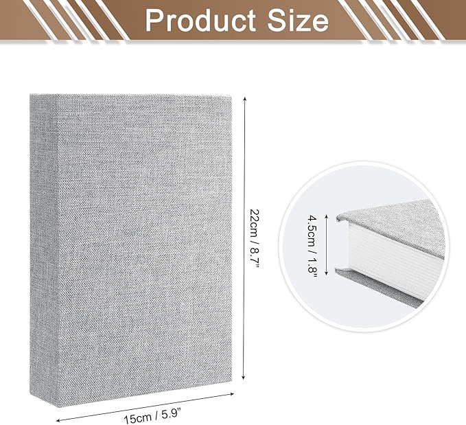 uxcell Decorative Books, 8.7 x 5.9 Linen Fake Books for Decoration Faux Decor Book for Modern Aesthetic Home Office Coffee Table Shelf Desktop Display, Light Grey