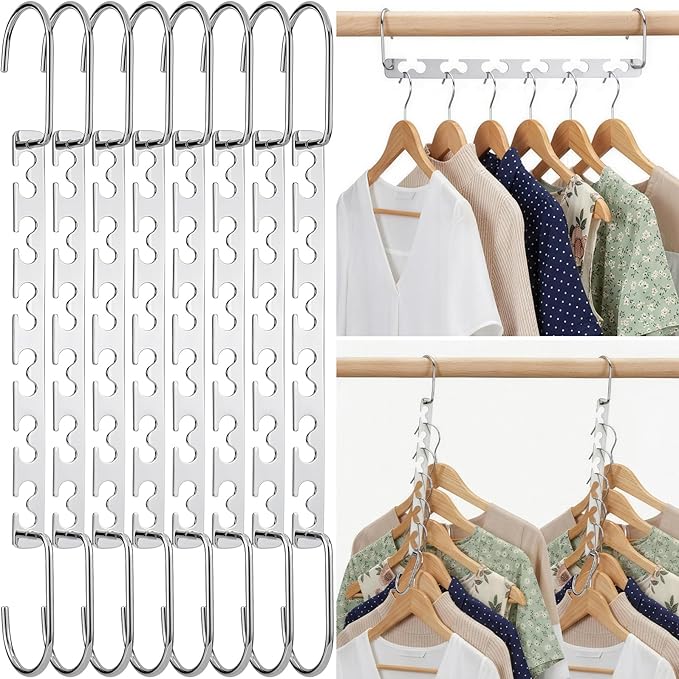 HOUSE DAY Space Saving Hangers for Clothes 20 Pack, Heavy Duty Hanger Organizer | 30 Lbs Capacity |, Metal Magic Hanger, Sturdy Multi Hangers, Closet Space Saver Closet Organizers and Storage
