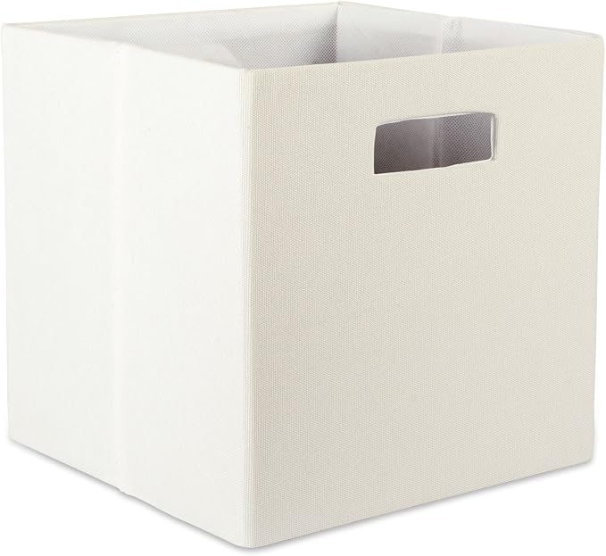 DII Poly-Cube Storage Collection Hard Sided, Collapsible Solid, Large, Off White