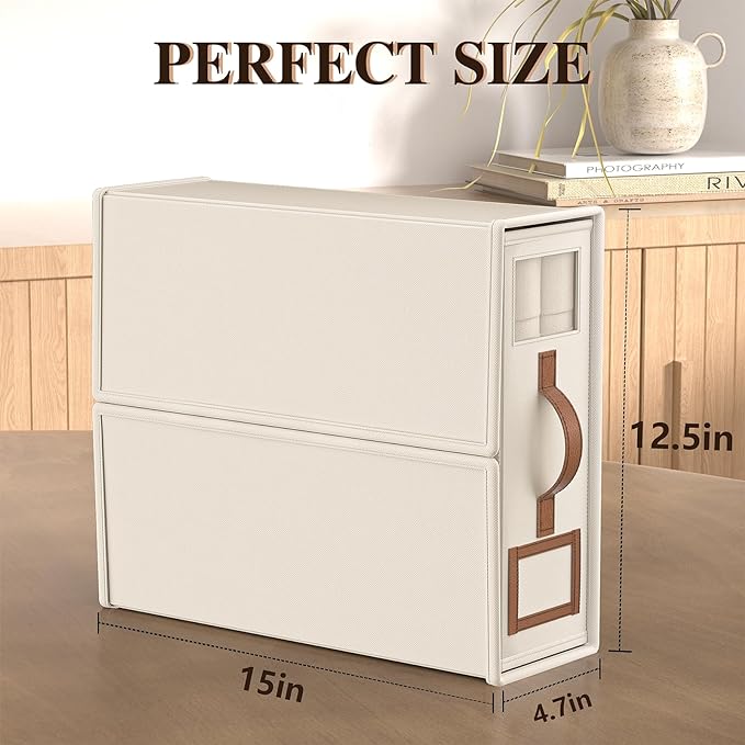 3 Pack Foldable Bed Sheets Set Organizers and Storage(King & Queen Size),Linen Fabric Closet Organizers with Window,Folding Bedding Storage Box for Bedsheets and Pillow Cube Organizer-Beige