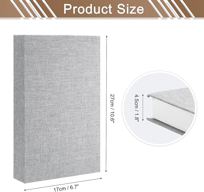 uxcell Decorative Books, 10.6 x 6.7 Linen Fake Books for Decoration Faux Decor Book for Modern Aesthetic Home Office Coffee Table Shelf Desktop Display, Light Grey