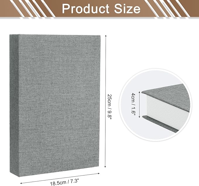 uxcell Decorative Books, 9.8 x 7.3 Linen Fake Books for Decoration Faux Decor Book for Modern Aesthetic Home Office Coffee Table Shelf Desktop Display, Dark Grey
