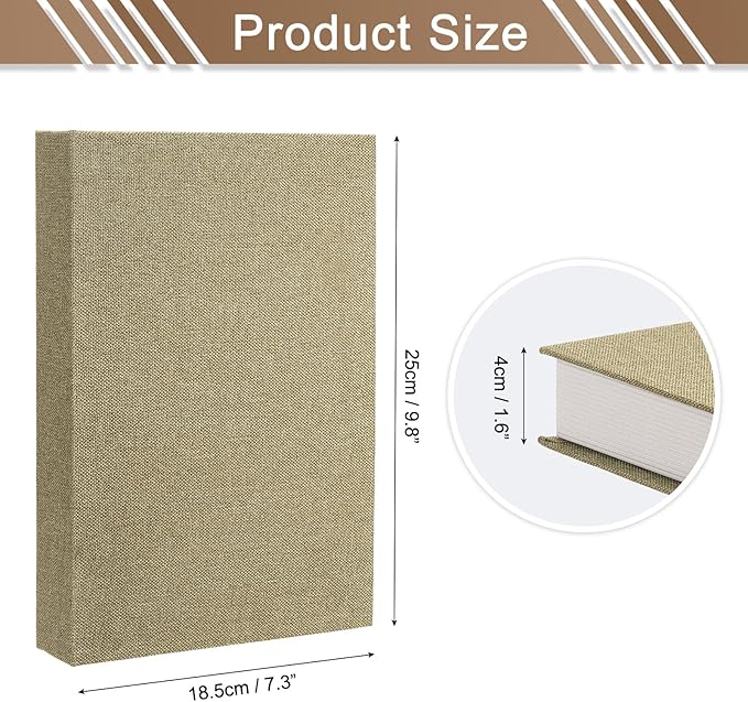 uxcell Decorative Books, 9.8 x 7.3 Linen Fake Books for Decoration Faux Decor Book for Modern Aesthetic Home Office Coffee Table Shelf Desktop Display, Light Brown