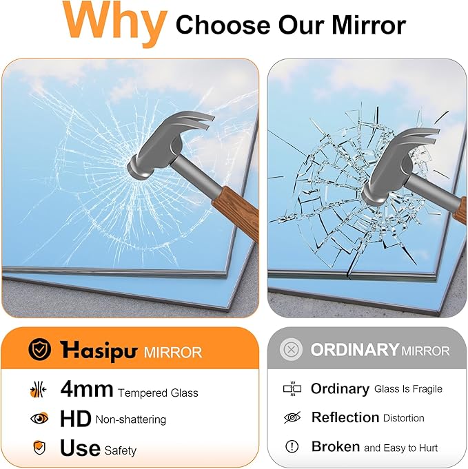 Hasipu Home Gym Workout Mirror 83" L x 39" W-1pcs Large Full Length Mounted Full Body Frameless Mirror for Workout, Yoga, Garage, Bedroom, Dance