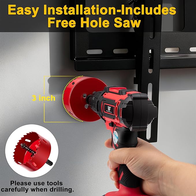 ZhiYo TV Cord Hider for Wall Mounted TV, in Wall Cable Management Kit for TV, Black Behind Wall Wire Management Kit, Cord Concealer Kits with 2 Wire Pass Throughs and 1 Hole Saw Drill Attachmen