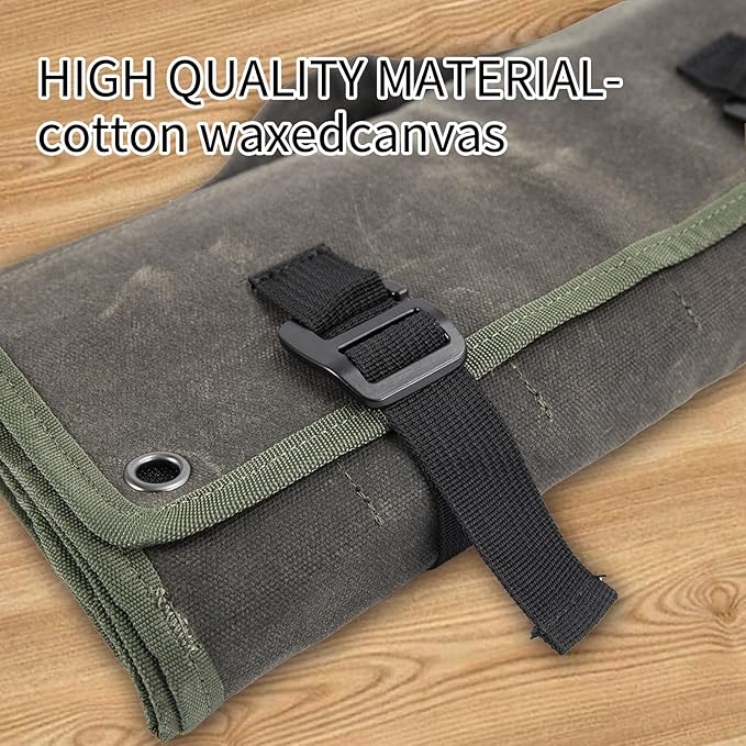 Pocket Knife Storage Roll,Knife Display Bag with 17 Slots Pocket Knives and Elastic Band Slot,Folding Knife Holder Organizer,Edc Mini Knifes Bags,Folding Knives Gifts for Collector