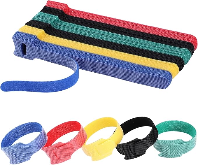 MVYC 120PCS 6 Inch Cable Ties Reusable Multi-Purpose Wire Ties Cord Organizer Adjustable Cable Management 5 Colors