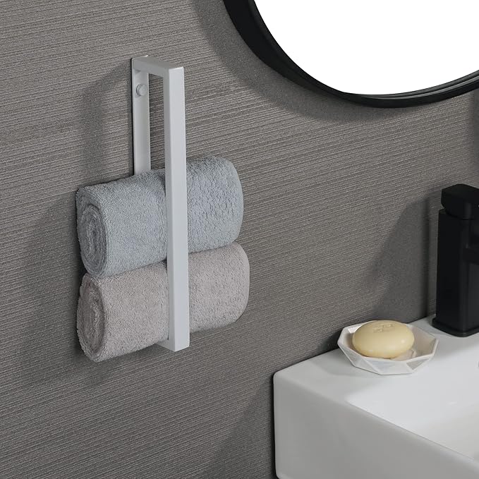 Alise Hand Towel Holder,12 Inch Towel Bar for Bathroom,Towel Racks for Lavatory,Wall Mount Towel Hanger,SUS304 Stainless Steel Towel Rail,White Finish