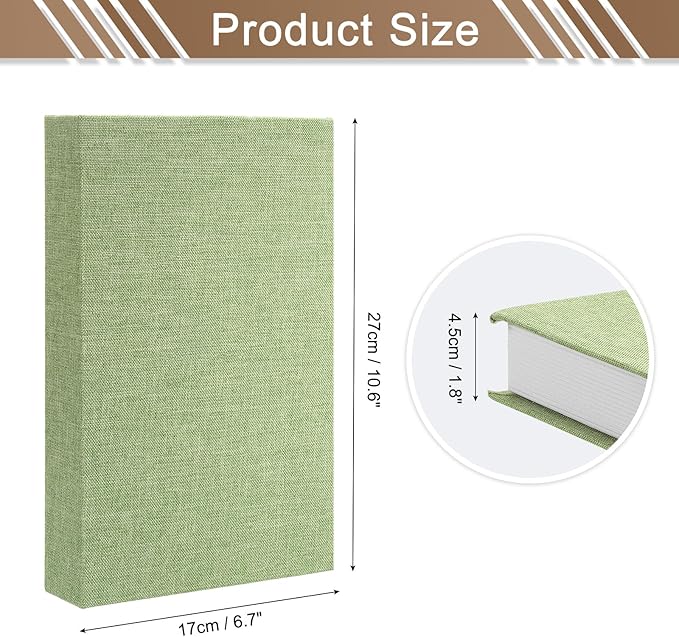 uxcell Decorative Books, 10.6 x 6.7 Linen Fake Books for Decoration Faux Decor Book for Modern Aesthetic Home Office Coffee Table Shelf Desktop Display, Grass Green