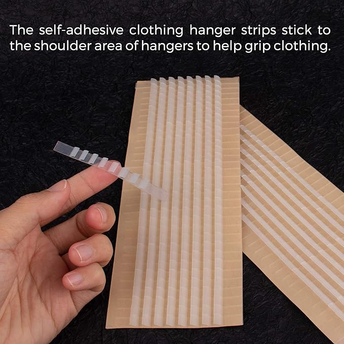 Azure Zone, 100 Pack Non-Slip Clear Rubber Hanger Grips Clothing Strips Adhesive Backing (2.76" x 0.24")