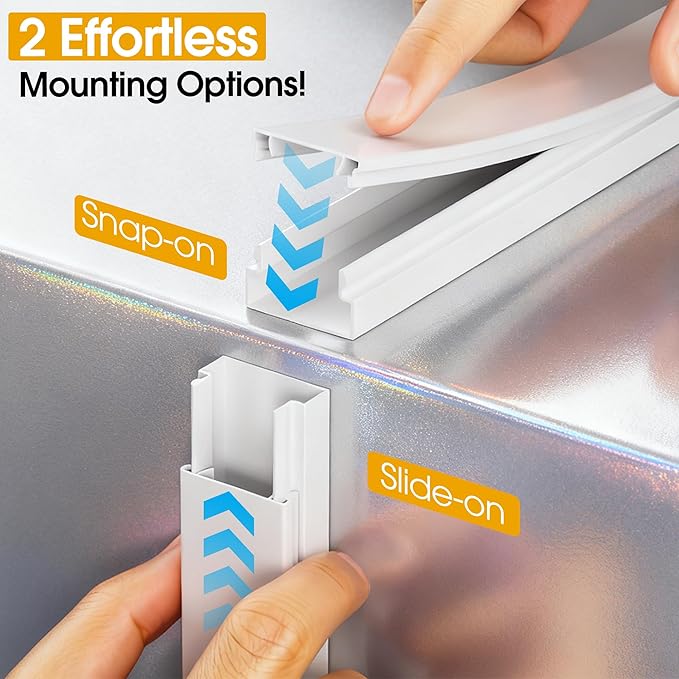 425in TV Cord Hider Wall, Cord Covers for 2-3 Wires on Wall, Easier Set-up Cable Hider Wire Covers for Cords on Wall, Paintable Cable Cover Management to Hide TV Wires, W0.95 H0.55in, White