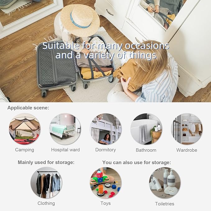 TABITORA Portable Hanging Travel Shelves Bag Packing Cube Organizer Suitcase Storage Large Capacity