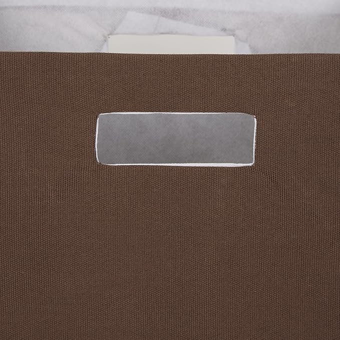 DII Collapsible Polyester Storage Cube, Solid, Lightweight and Durable, Small Square, 11x11x11, Bark Brown