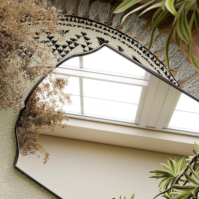 Full Length Mirror,30 x 71 Inch Leaning Full Body Mirrors with Stand，Floor Mirrors Full Length for Bedroom Living Room Leaning, Standing or Hanging Horizontally/Vertically Black