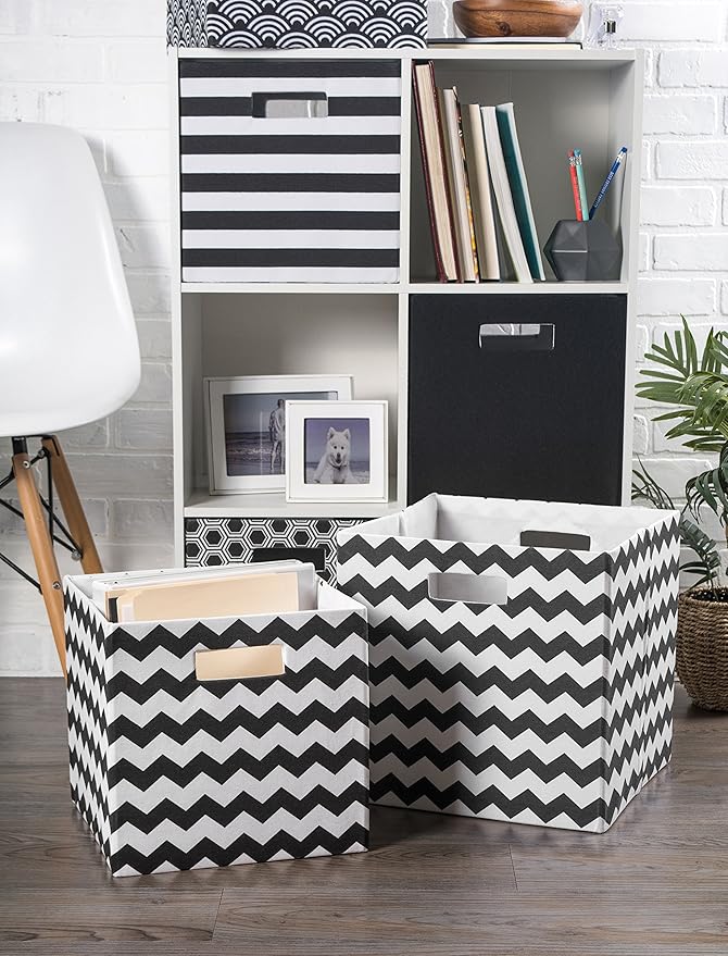 DII Collapsible Polyester Storage Cube, Solid, Lightweight and Durable, Small Square, 11x11x11", Black