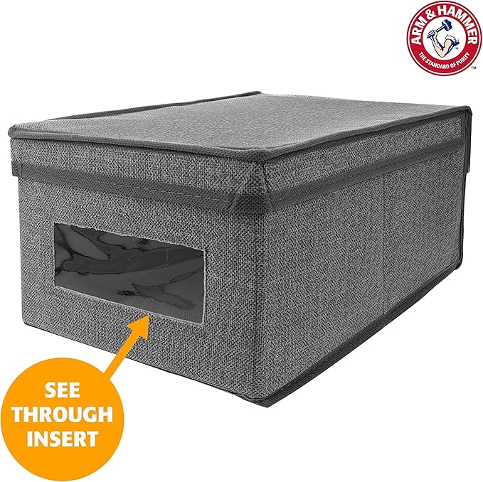 Arm & Hammer Bed Shoe Storage Box, Grey