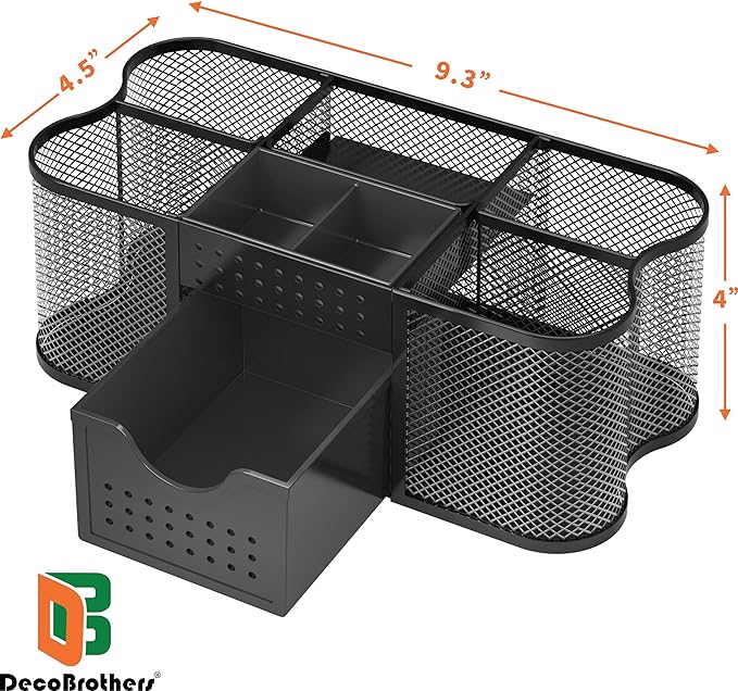 Deco Brothers Desk Organizers Pen Holder Office Caddy Storage, Black