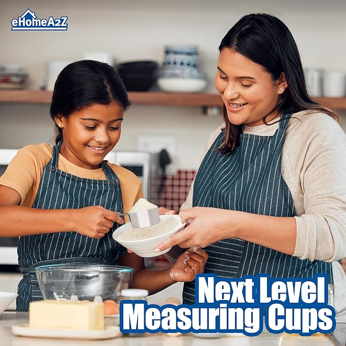 Stainless Steel Measuring Cups Set 4Pc Metal Culinary Couture For Dry Liquid Kitchen Gadgets (1, 4-Piece Set)
