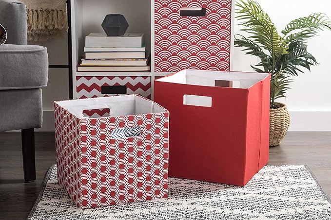 DII Collapsible Polyester Storage Cube, Solid, Lightweight and Durable, Small Square, 11x11x11, Rust