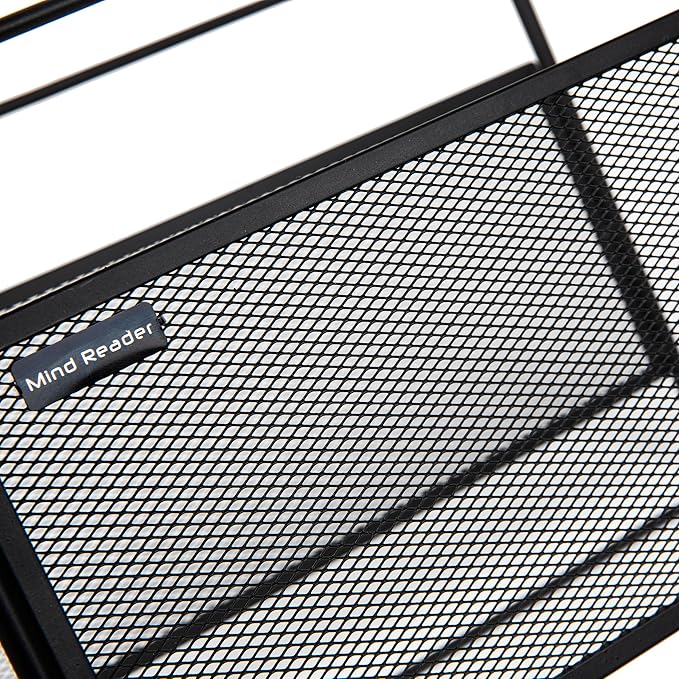 Mind Reader Hanging File Folder Organizer, Desktop Organizer, Storage, Office, Metal Mesh, Black