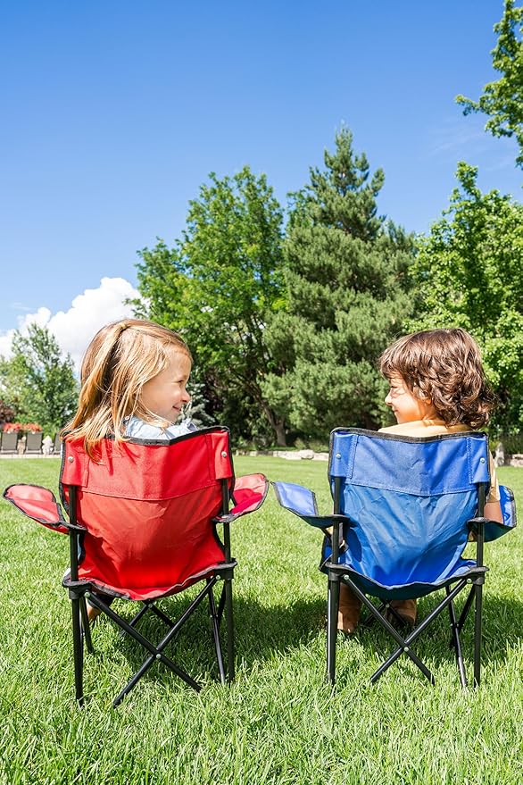 Pacific Play Tents – Kids Folding Chair, 100 lbs. Weight Capacity - Ruby Red