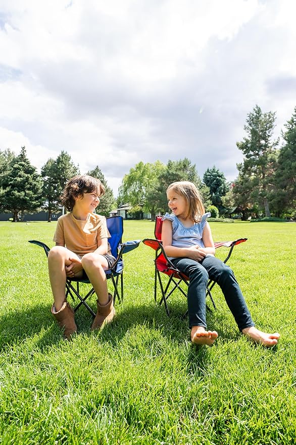 Pacific Play Tents – Kids Folding Chair, 100 lbs. Weight Capacity - Ruby Red