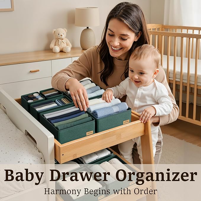 Clothes Organizer, Transform Your Drawers in Seconds - Cream Set of 6 Foldable Storage Boxes with Zipper, Durable 600D Fabric, Includes Fragrance Sachets, Ideal for Underwear, Socks, Baby Clothes