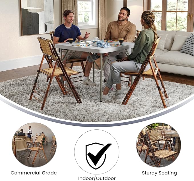 Flash Furniture American Champion Bamboo Folding Chair